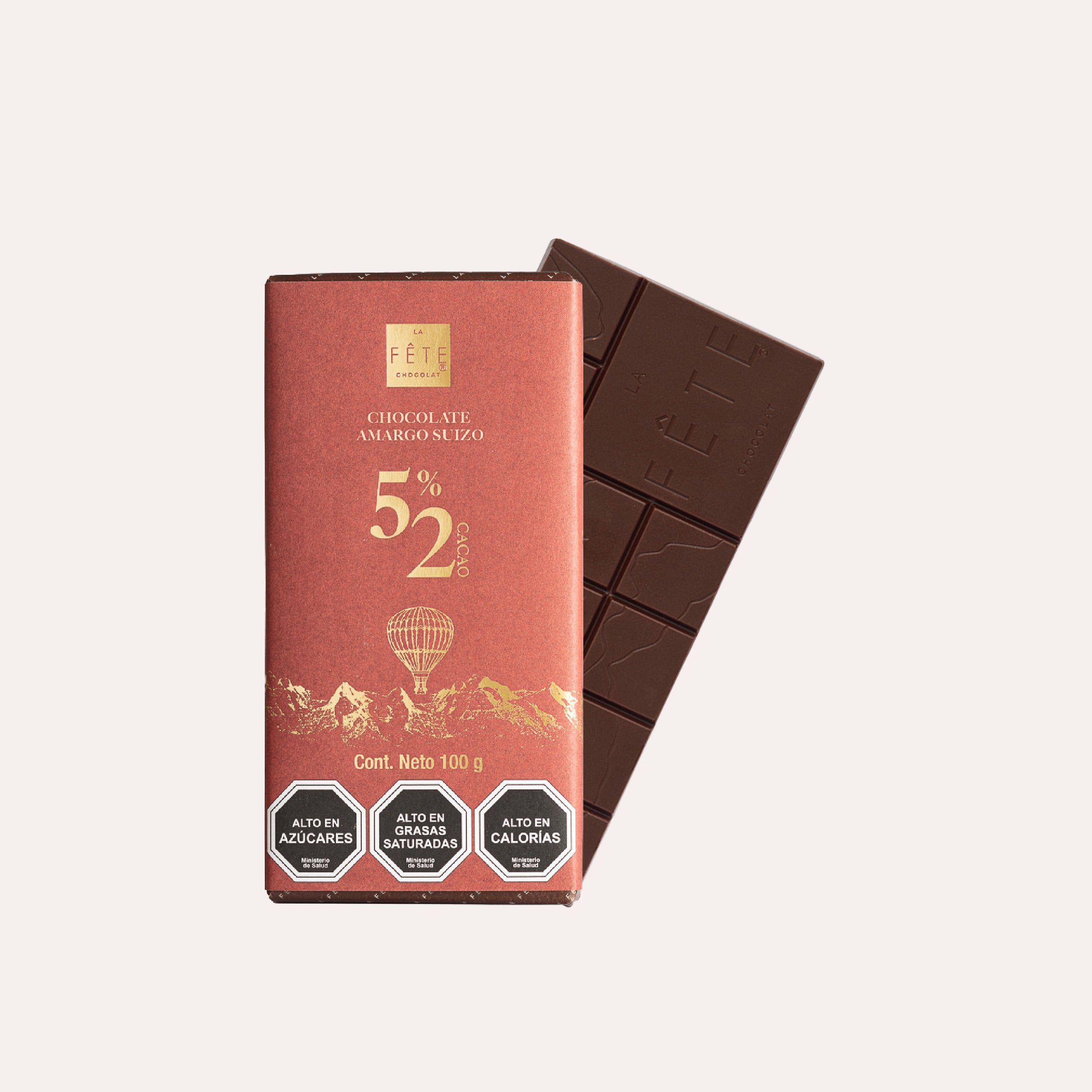 Barra chocolate amargo Suizo 52% cacao 100 g