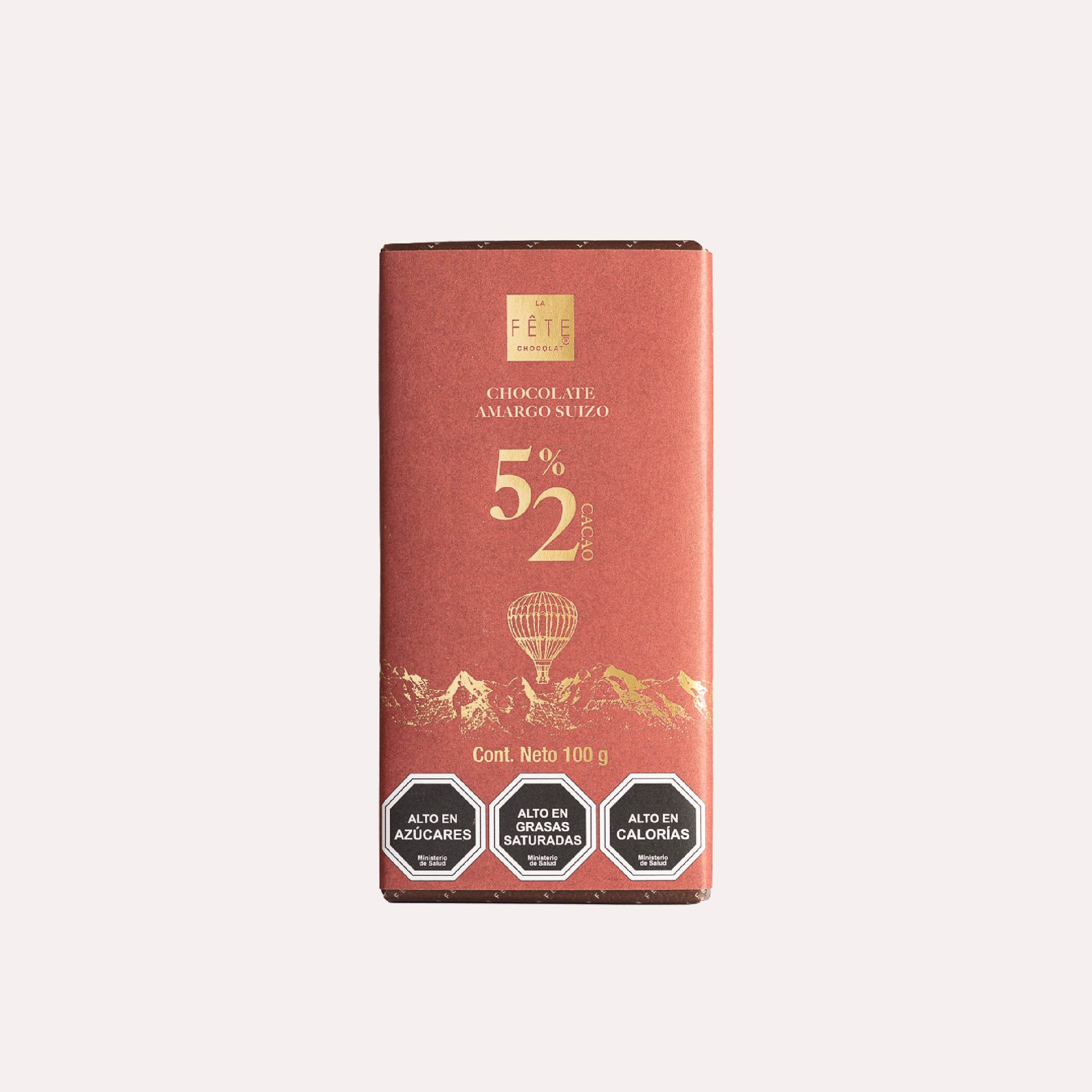 Barra chocolate amargo Suizo 52% cacao 100 g