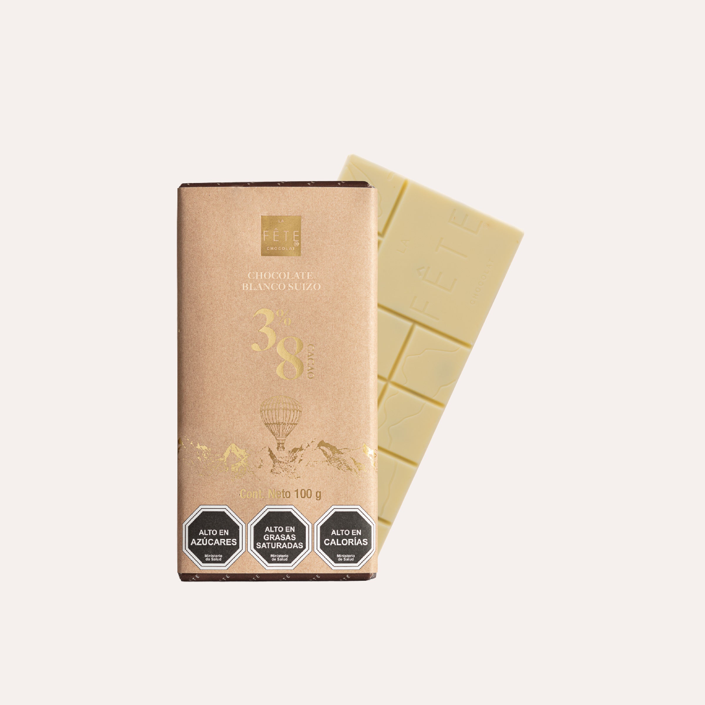 Barra chocolate blanco Suizo 38% cacao 100 g