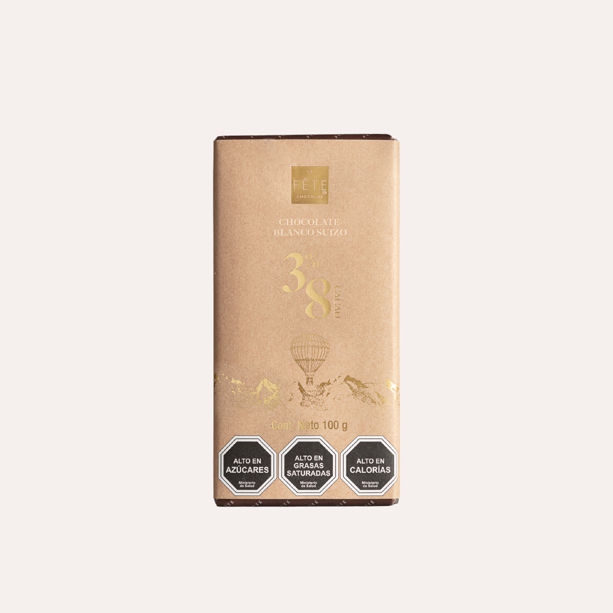 Barra chocolate blanco Suizo 38% cacao 100 g