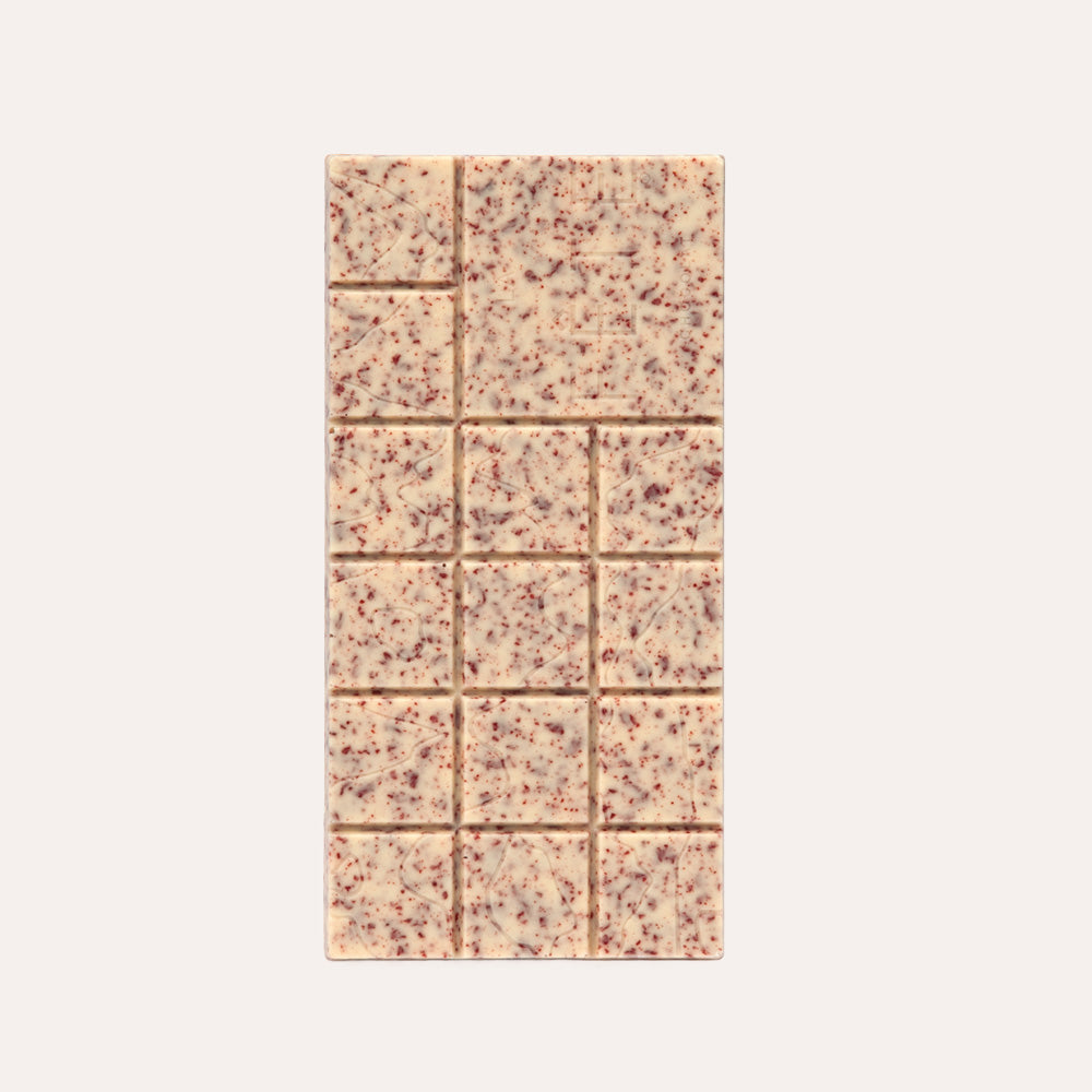 Barra chocolate blanco frambuesa 31% cacao 100 g