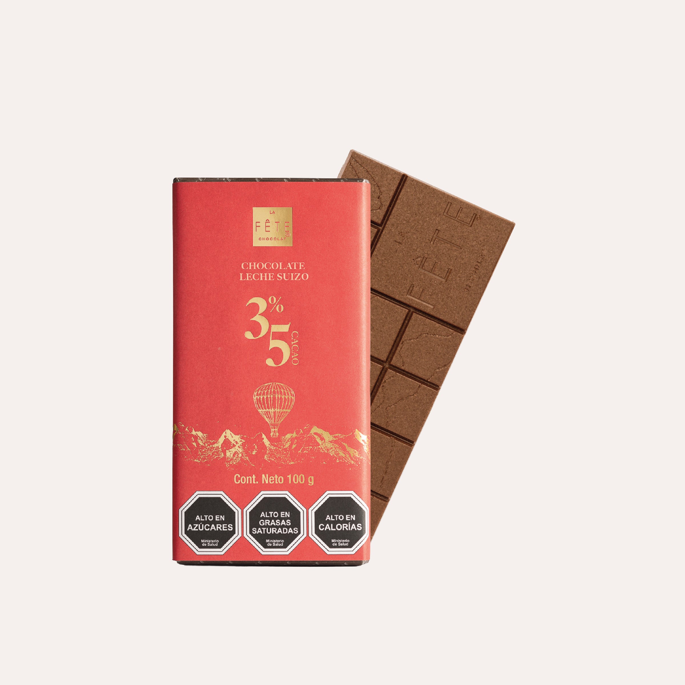 Barra chocolate leche Suizo 35% cacao 100 g
