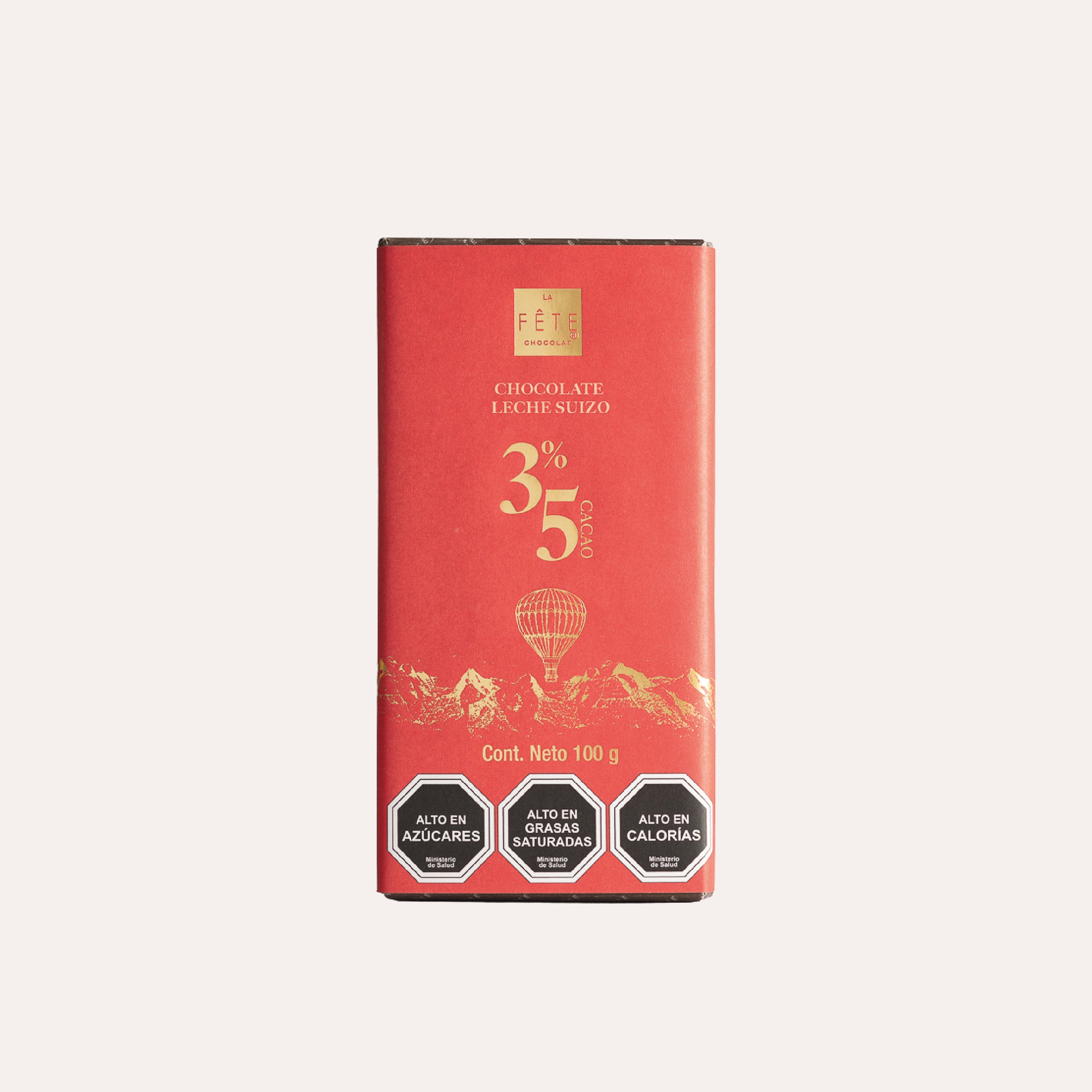 Barra chocolate leche Suizo 35% cacao 100 g