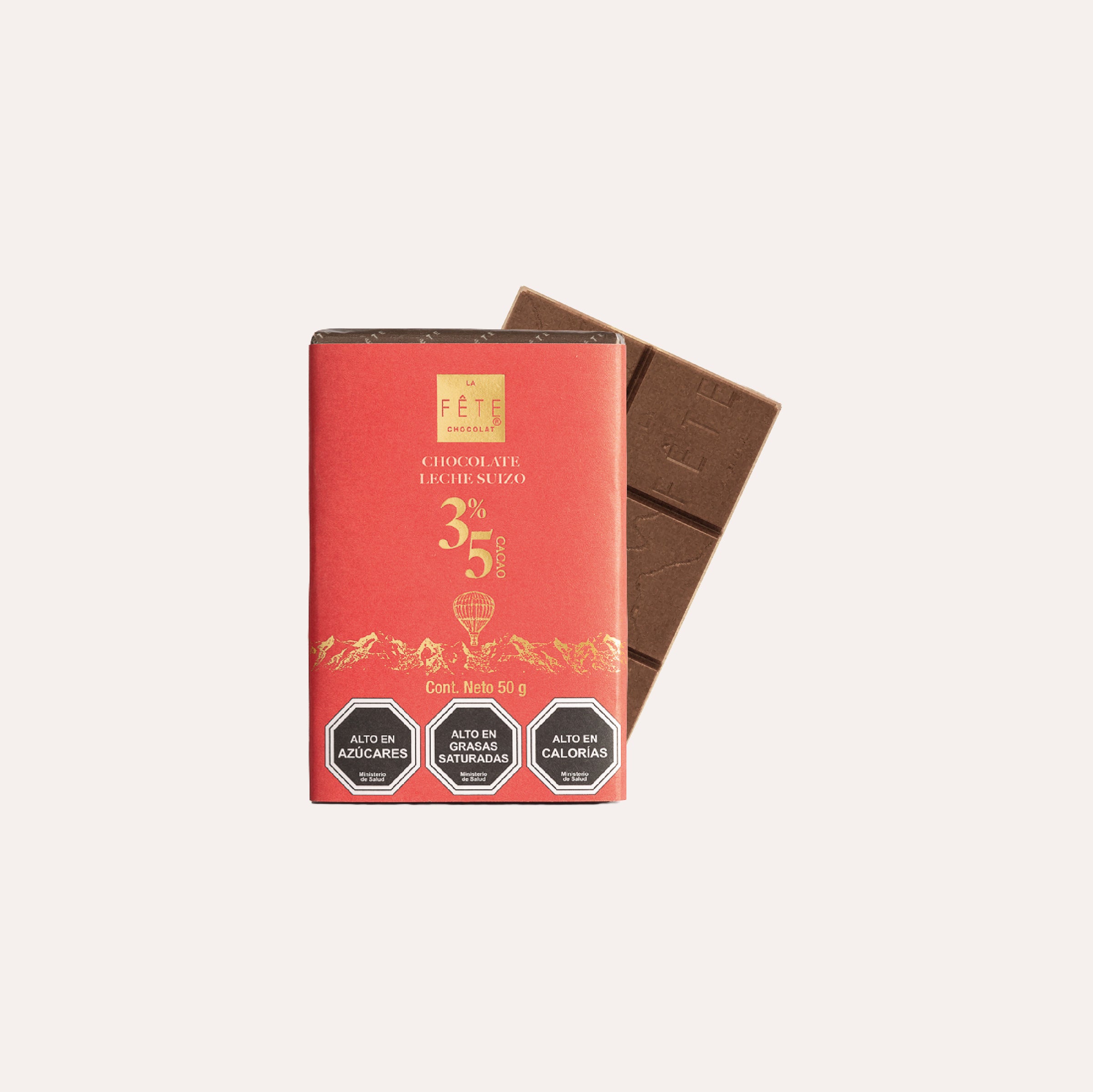 Barra chocolate Leche Suizo 35% cacao 50 g