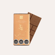 Barra chocolate leche almendras 34% cacao 100 g