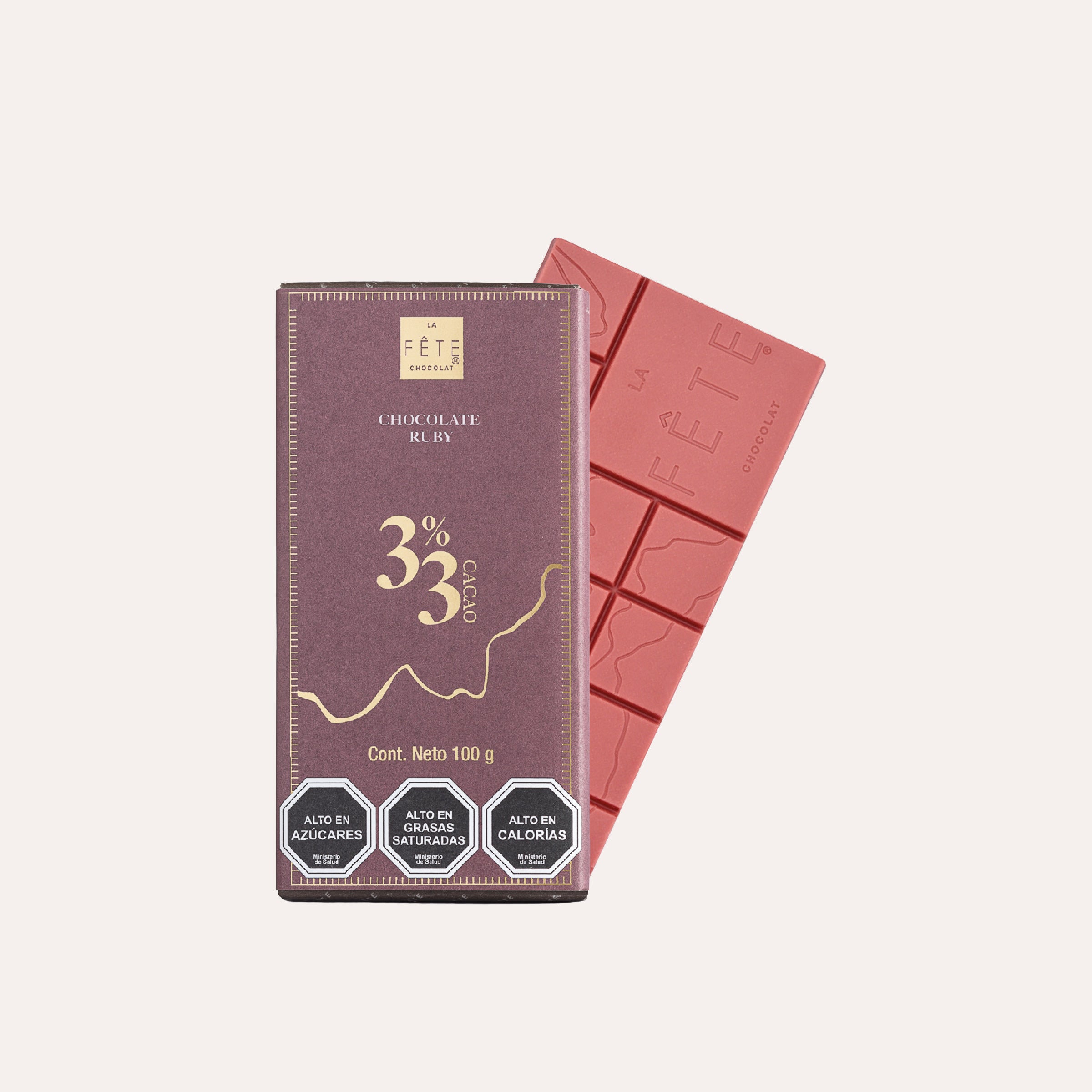 Barra chocolate Ruby 33% cacao 100 g