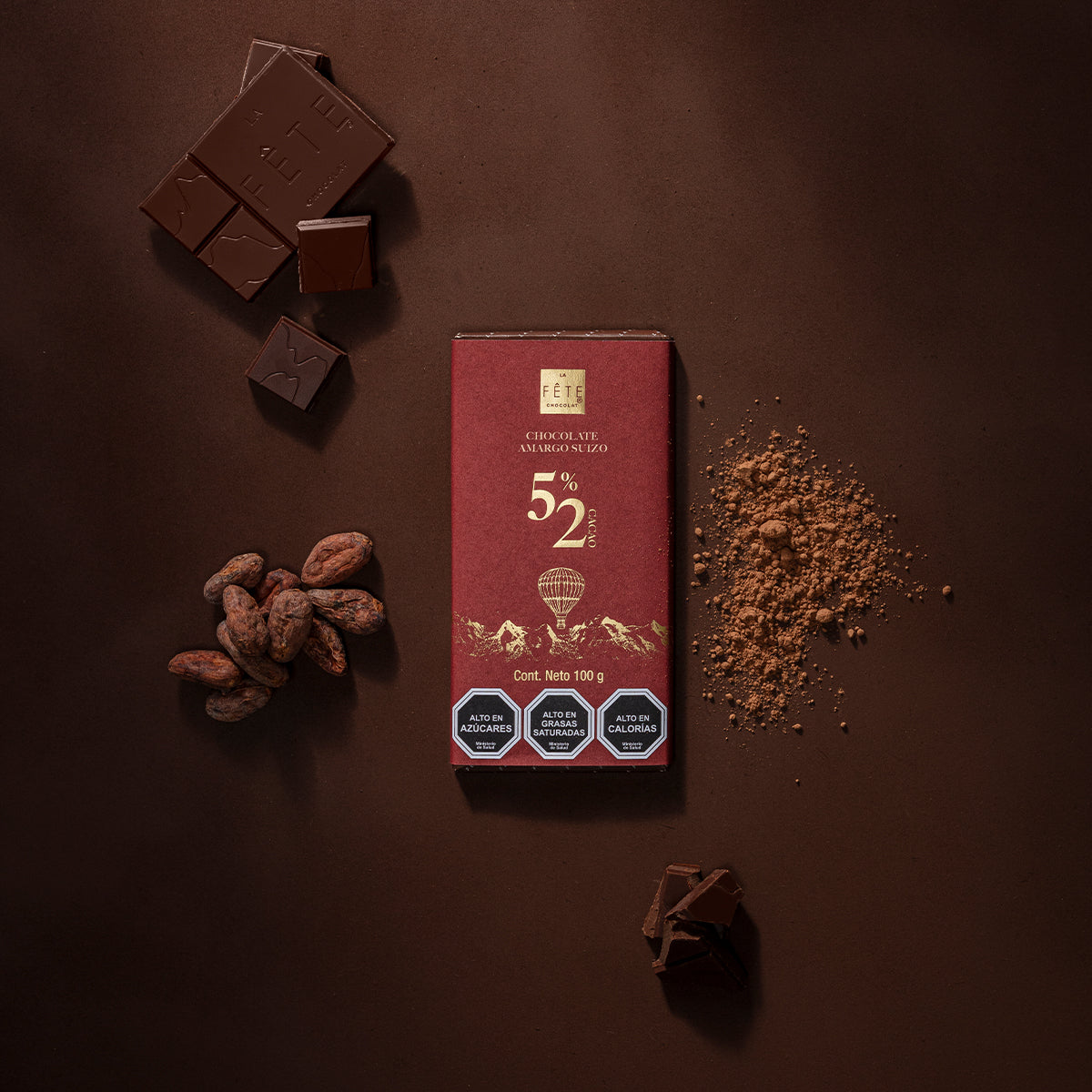 Barra chocolate amargo Suizo 52% cacao 100 g