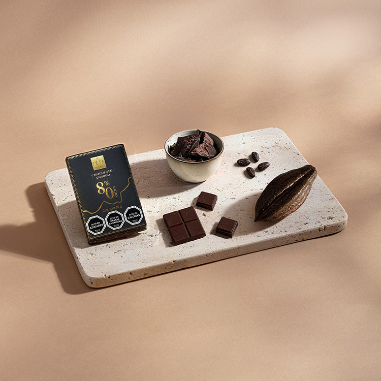 Barra chocolate amargo 80% cacao 50 g