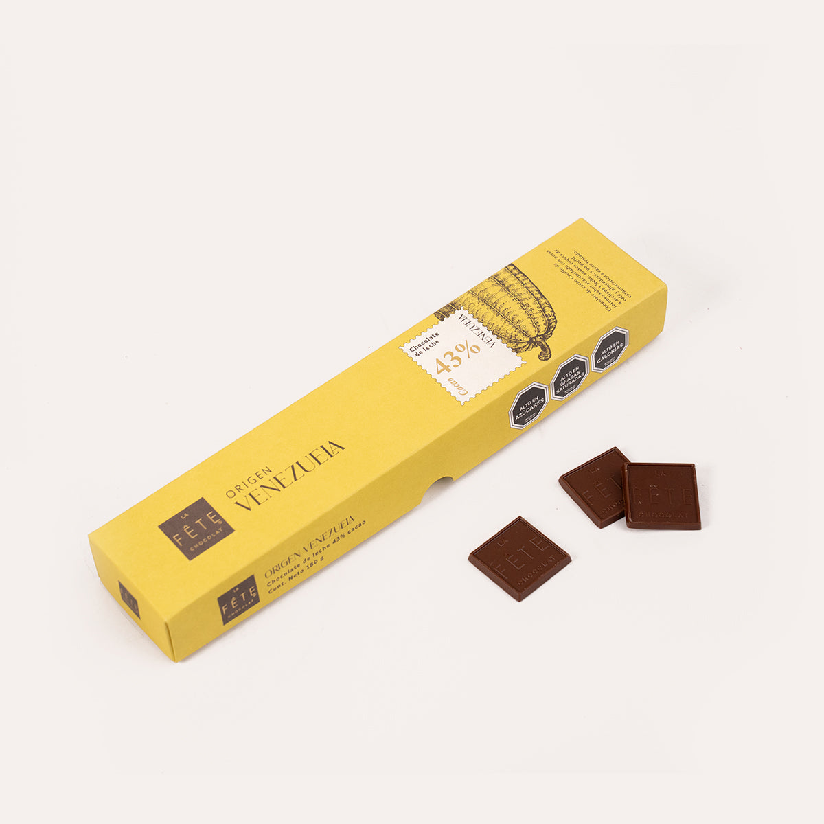 Origen Venezuela leche 43% cacao 180 g