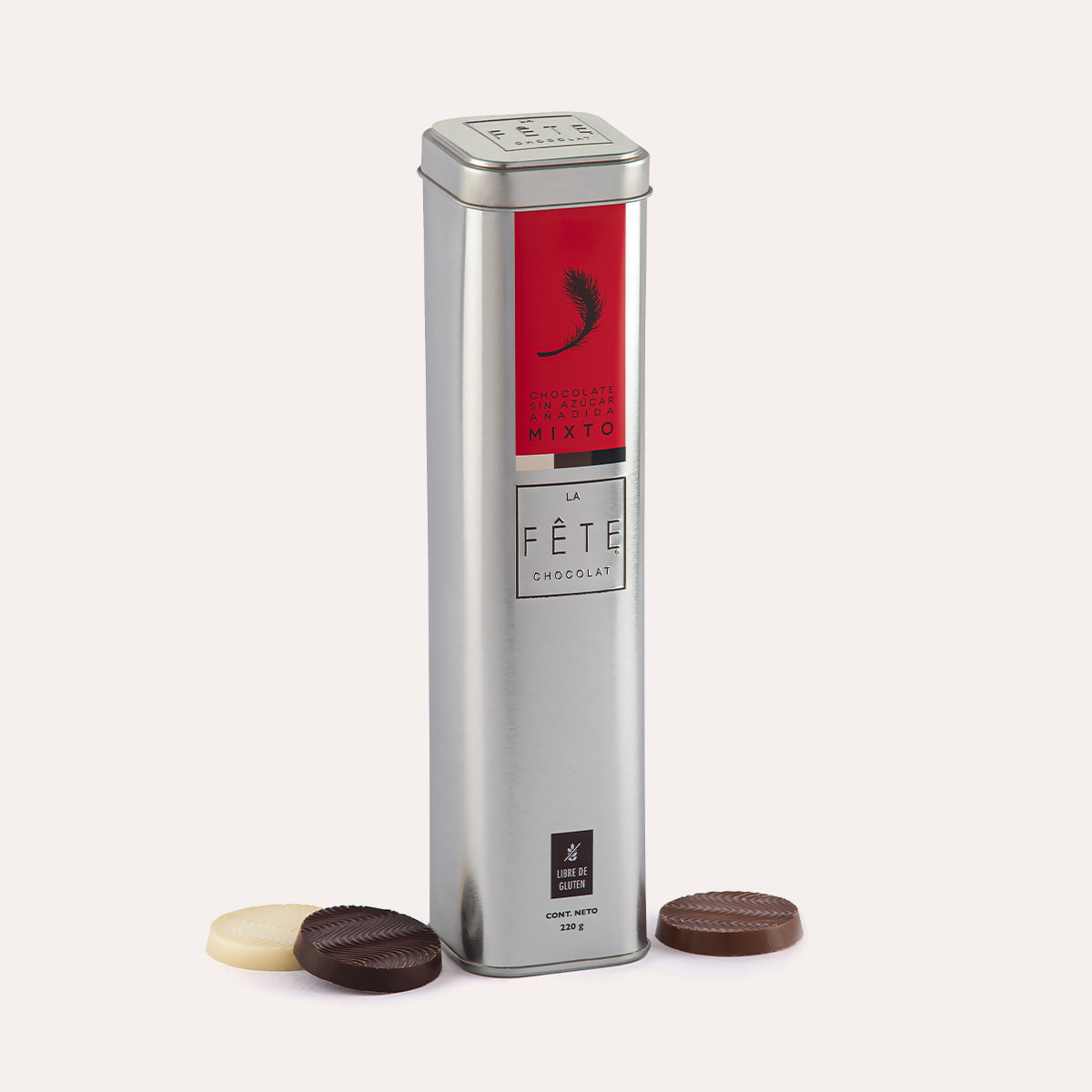 Tubo chocolate mixto sin azúcar añadida 220 g