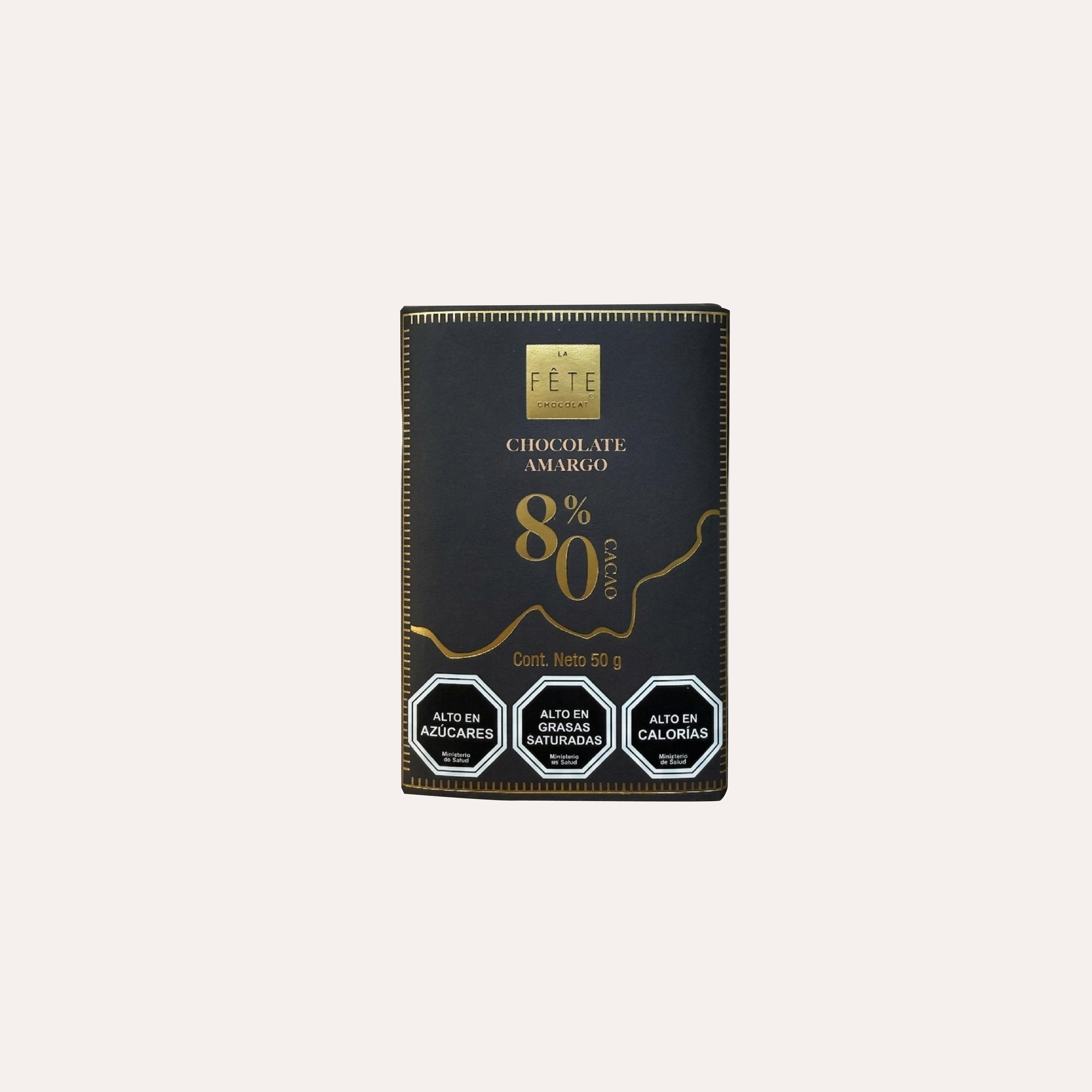 Barra chocolate amargo 80% cacao 50 g