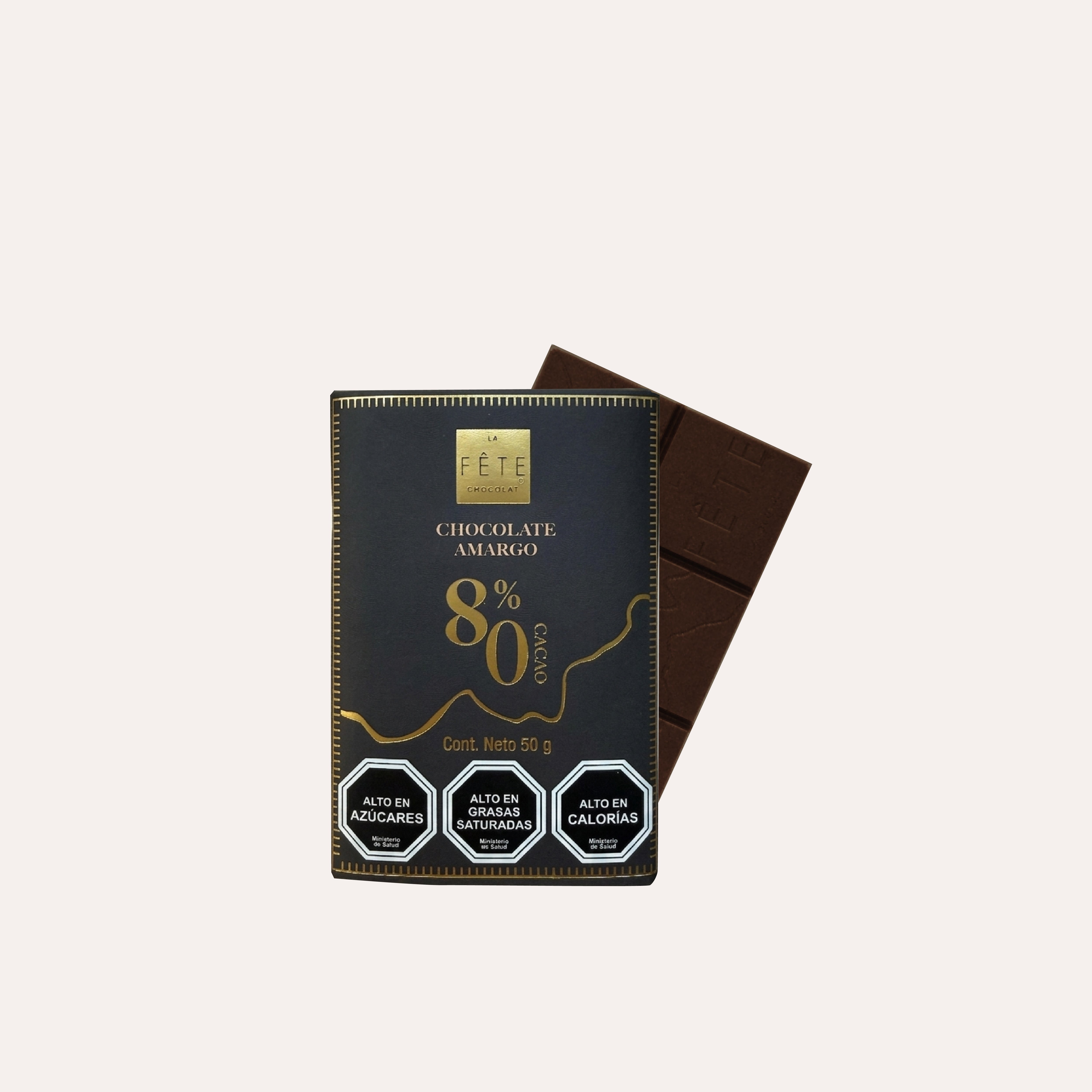 Barra chocolate amargo 80% cacao 50 g