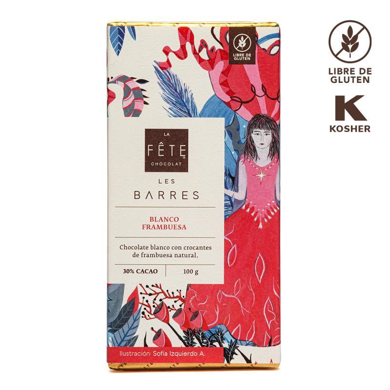 Blanco Frambuesa | 30% cacao | Barra 100 g 