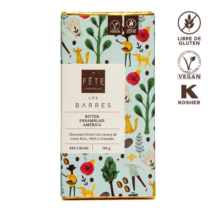 Bitter Ensamblaje América | 63% cacao | Barra 100 g 