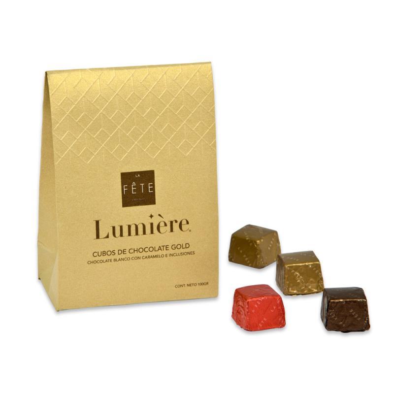 Cubos con chocolate Gold Lumière 100 g