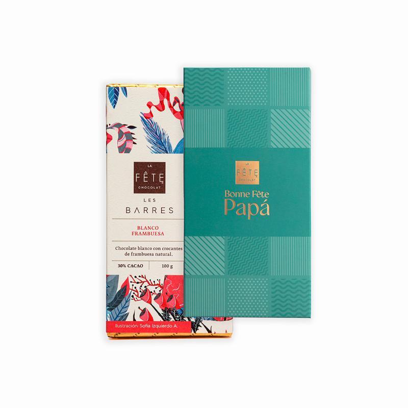 Blanco Frambuesa | 30% cacao | Barra Funda día del padre 100 g 
