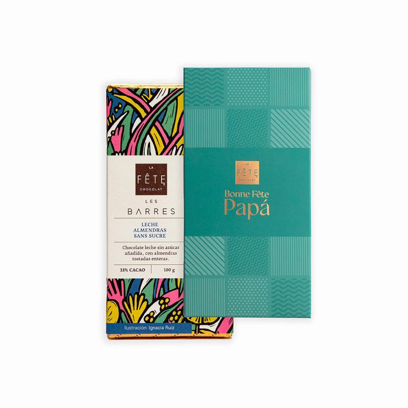 Leche Almendras sin azúcar | 33% cacao Barra Funda día del padre 100 g 