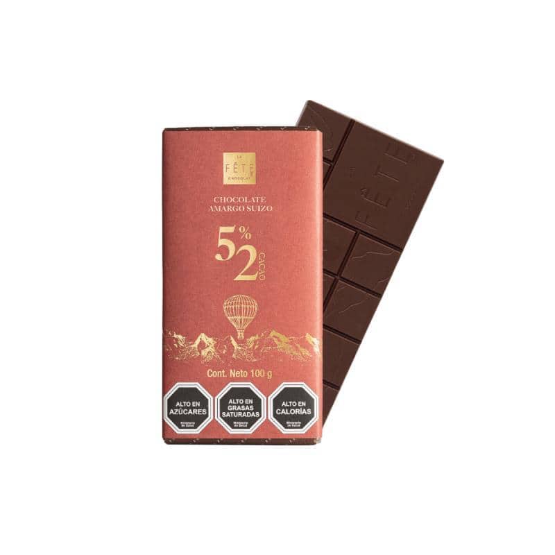 Barra Chocolate Bitter Suizo 52% cacao 100 g